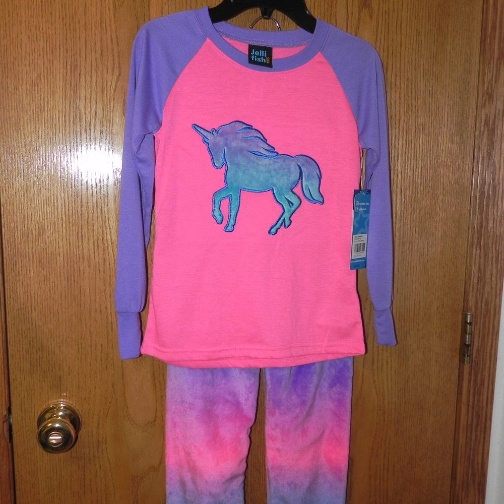 New Jellifish Kids Pajama Sleep Set, 7-8, Unicorn